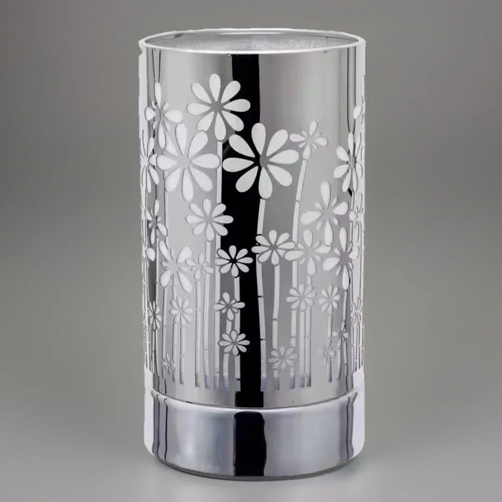 Peterson Artwares Silver Garden Touch Lamp Essential Oil Diffuser and Wax Warmer